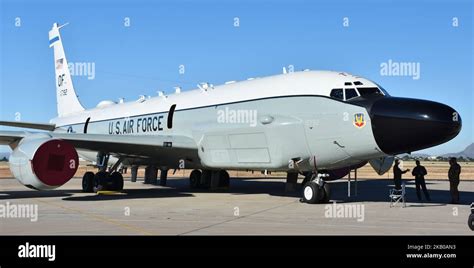 A U S Air Force Rc V Rivet Joint Surveillance Plane From Offutt Air