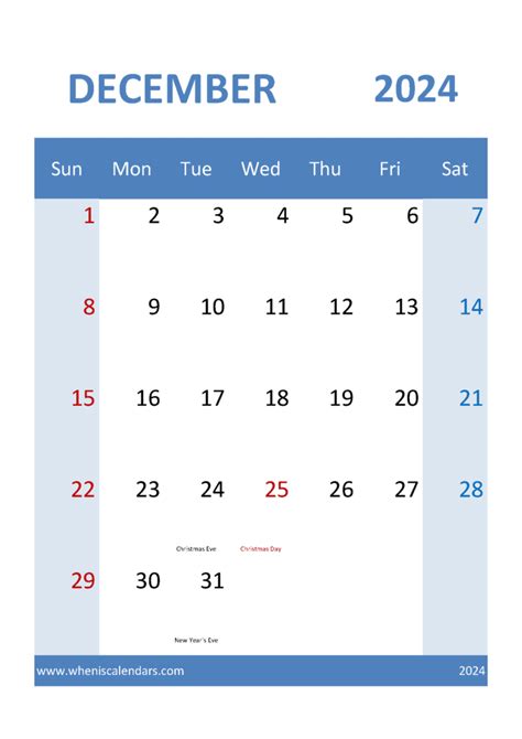 December 2024 Calendar Template Excel