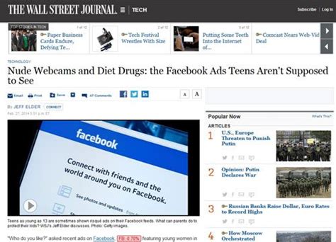 Sex Cam Werbung Facebook sehr enttäuscht über WSJ Facebook derStandard at Web