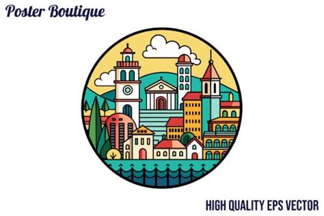 Lyon Cityscape Skyline Vector EPS Graphic by Poster Boutique · Creative ...