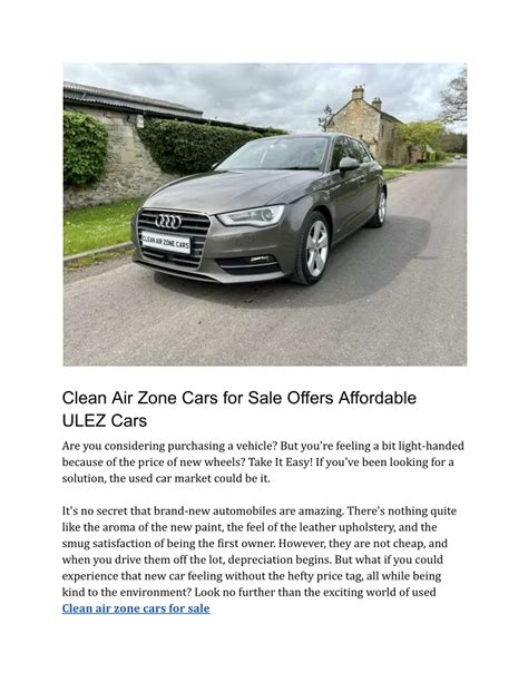 Ppt Clean Air Zone Cars For Sale Offer Affordable Ulez Cars Powerpoint Presentation Id 13145198