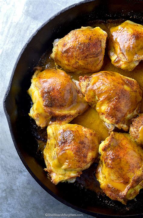 Honey Mustard Baked Chicken Thighs Recipe She Wears Many Hats