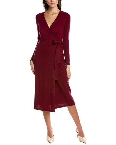 Diane Von Furstenberg Astrid Wool Cashmere Blend Wrap Dress In Red Lyst