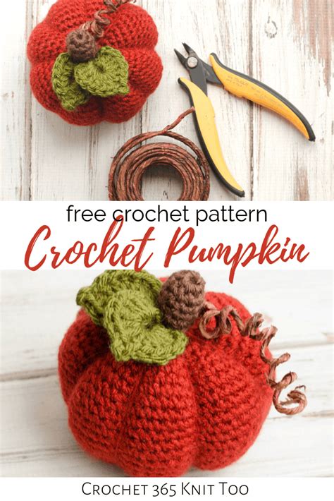 Medium Crochet Pumpkin Pattern Crochet Knit Too