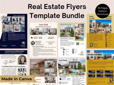 Real Estate Marketing Flyer Template Bundle Just Listed Open House Just ...