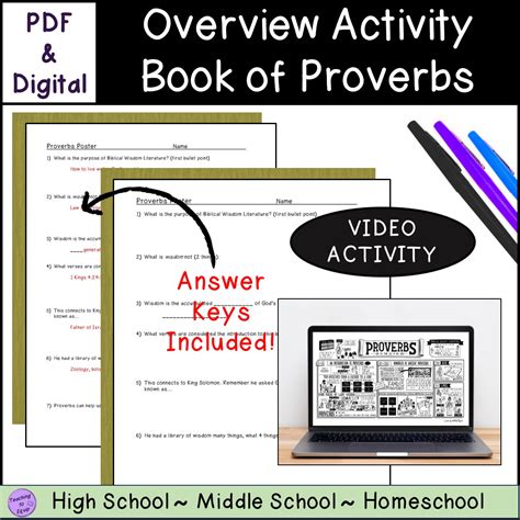 Book Of Proverbs Bible Overview Summary Activity Made By Teachers