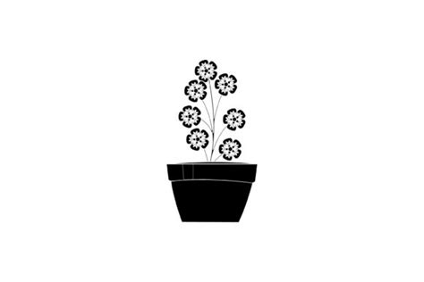 Spring Flower Pot 4 Solid Icon Graphic By Raysaozora · Creative Fabrica