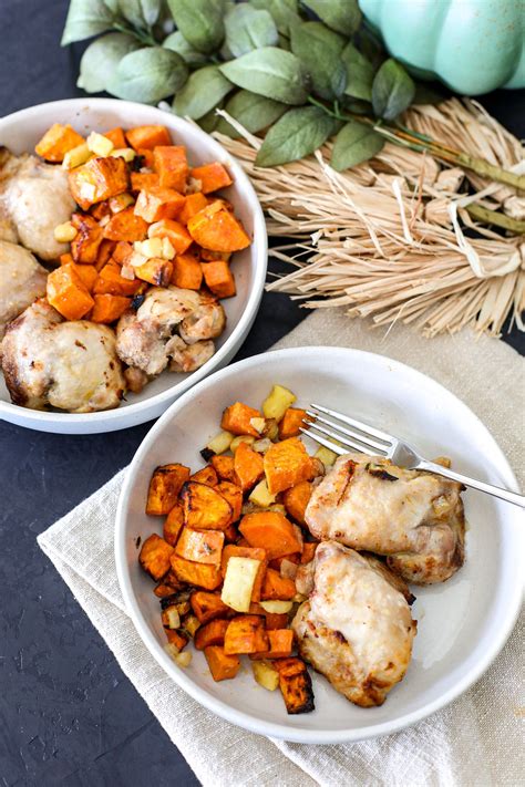 Air Fryer Maple Roasted Chicken And Sweet Potatoes Little Bits Of Real Food