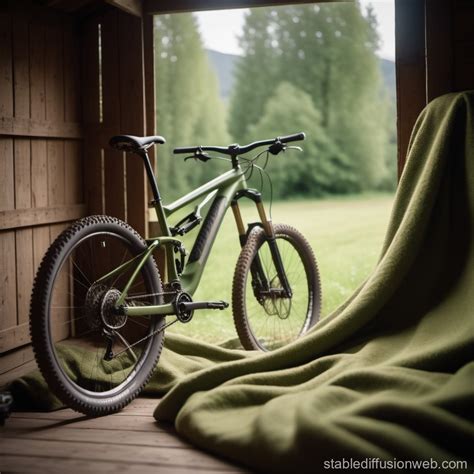 Mountain Bike Discovered Under Green Blanket Stable Diffusion Online