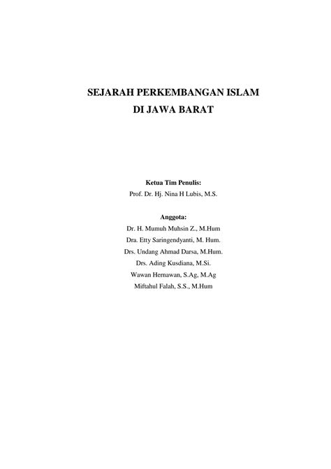 SOLUTION Sejarah Perkembangan Islam Di Jawa Barat Studypool