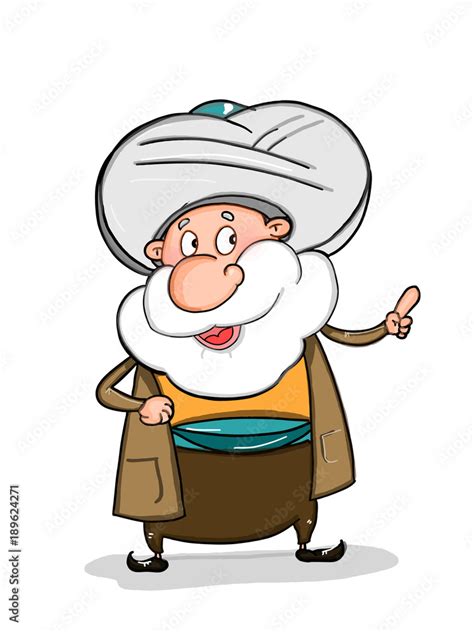 Nasreddin Hodja Character Illustration Drawing Stock Illustration