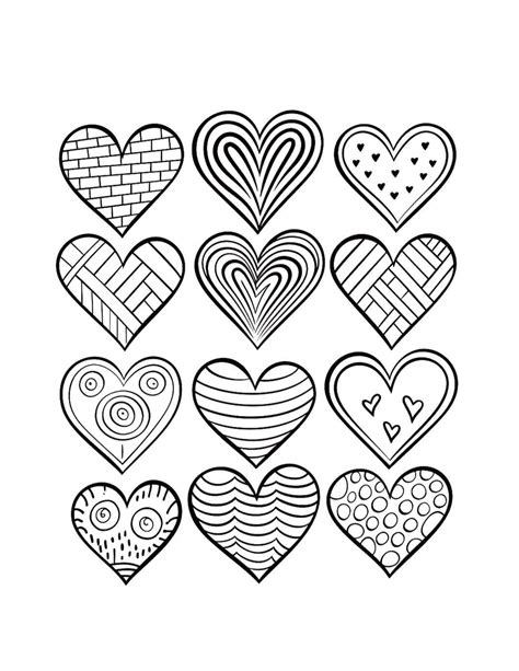 Heartfelt Hues Heart Coloring Pages Etsy