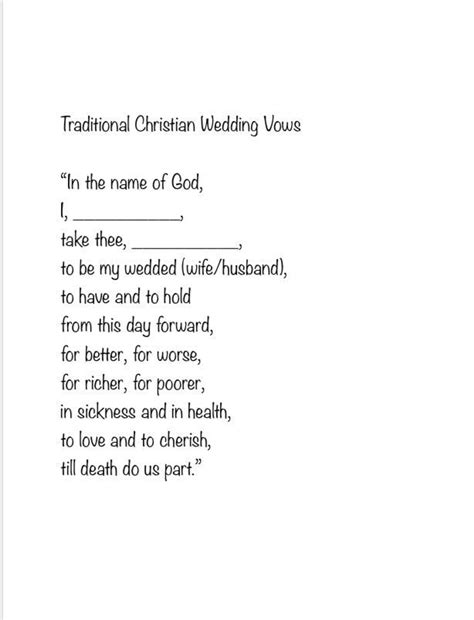 Traditional Christian Wedding Vows PDF - Etsy