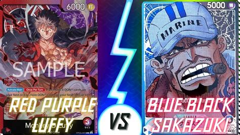 RED PURPLE LUFFY Vs BLUE BLACK SAKAZUKI YouTube