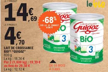 Promo Lait De Croissance Bio Guigoz Chez E Leclerc Icatalogue Fr