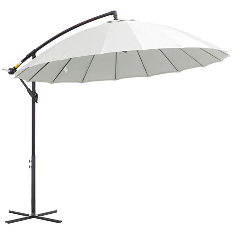 Outsunny 3 M Led Banana Parasol Garden Cantilever Umbrella With Solar