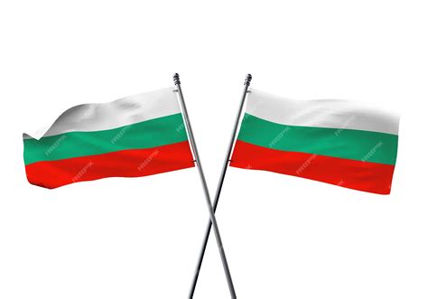 Premium Photo Bulgaria Flags Crossed Isolated On A White Background D