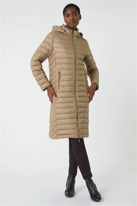 Natural Longline Hooded Padded Coat Roman Uk