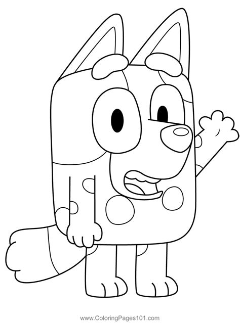 Muffin Heeler Bluey Coloring Page for Kids - Free Bluey Printable ...