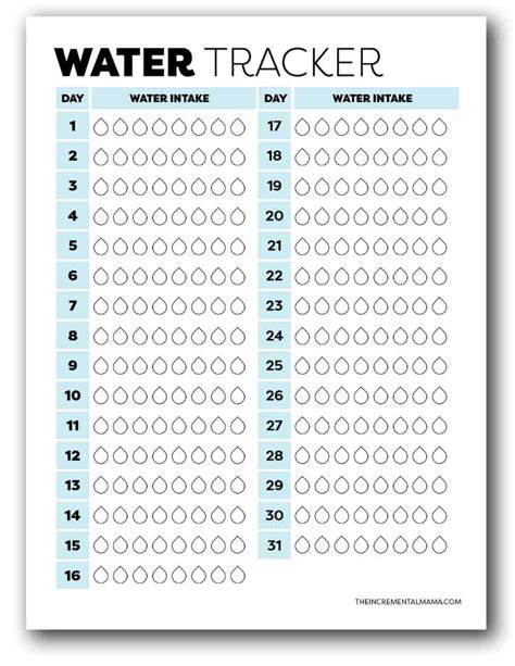 The Best Free Monthly Water Tracker Printable Pdfs