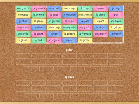 Mots Avec G Dur Et Doux Group Sort