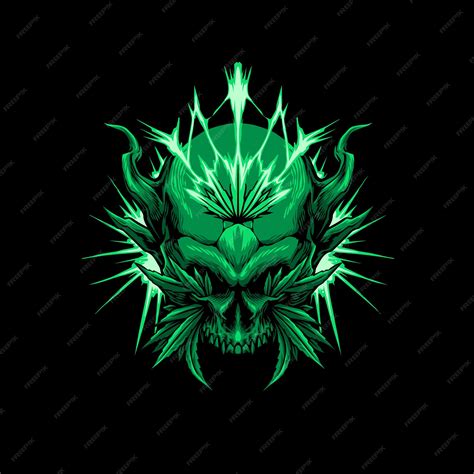 Premium Vector | Green devil illustration