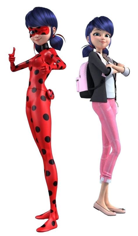 Two Cartoon Characters Are Dressed In Red And Black Polka Dot Outfits