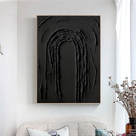 Black Wall Art Black 3d Textured Art Black Textured Wall Art Etsy