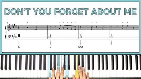 How To Play Don T You Forget About Me By Simple Minds On The Piano