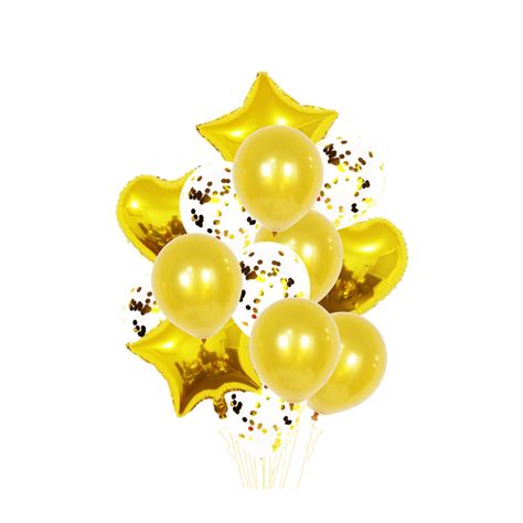 Tlg Party Ballons Latex Folien Sterne Herzen Gold