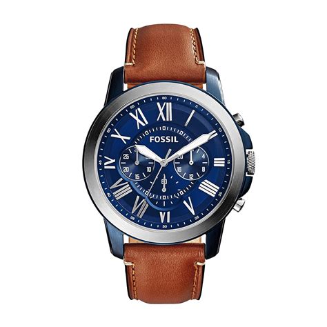 Buy Fossil Grant Analog Blue Dial Men S Watch Fs At Amazon In