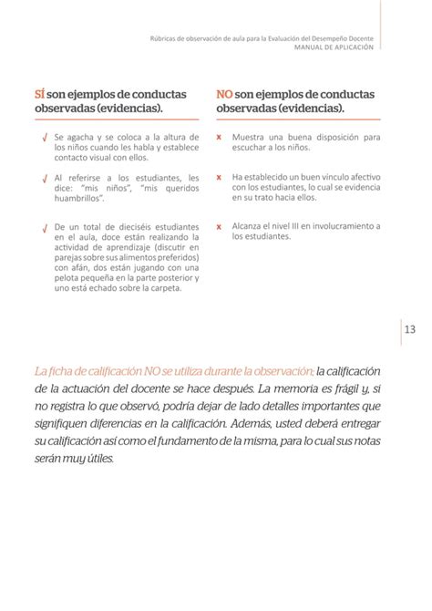 Rúbricas de observación de aula para la evaluación del desempeño