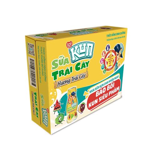 Sữa trái cây LOF KUN trái cây thùng 48x85ml Đặt hàng Coop Online