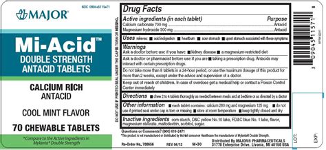 Mi Acid Double Strength Antacid Tablets