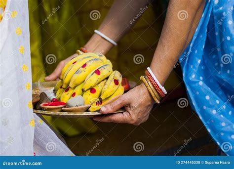 Varan Ritual Is Being Performed With Boron Dala By Indian Woman In