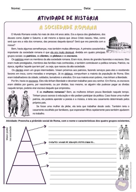 Atividade Sobre Roma Antiga 6 Ano - Atividades Roma Antiga 6 Ano Modisedu
