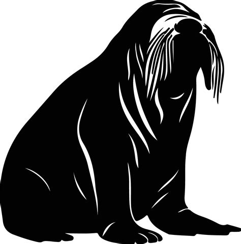 walrus black silhouette 38103434 Vector Art at Vecteezy