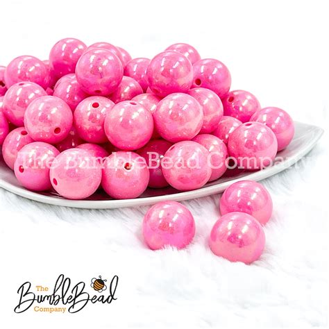 20mm Pink Ab Solid Chunky Bubblegum Beads Acrylic Gumball Etsy Uk