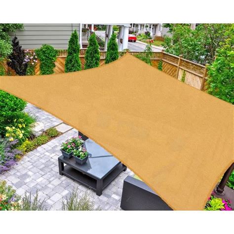 Voile d ombrage carré en HDPE WIRLSWEAL Protection UV pour jardin