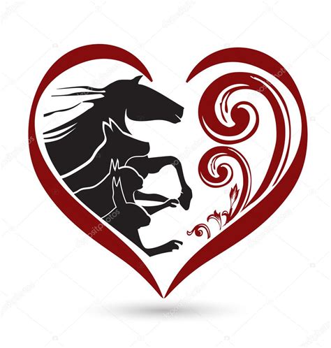 Cat dog horse love heart logo — Stock Vector © Glopphy #72428769