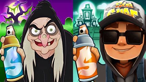 Subway Surfers Haunted Hood Jake Dark Outfit Vs Witch Run Vs Halloween