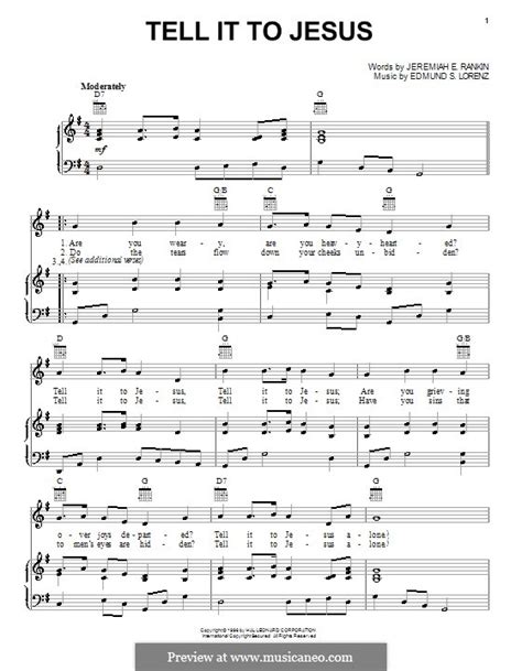 Tell It To Jesus By Es Lorenz Sheet Music On Musicaneo