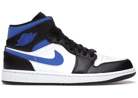 Jordan 1 Mid White Black Racer Blue Men's - 554724-140 - US