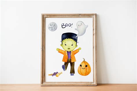 Kids Halloween Printable Wall Art Digital Download Halloween | Etsy