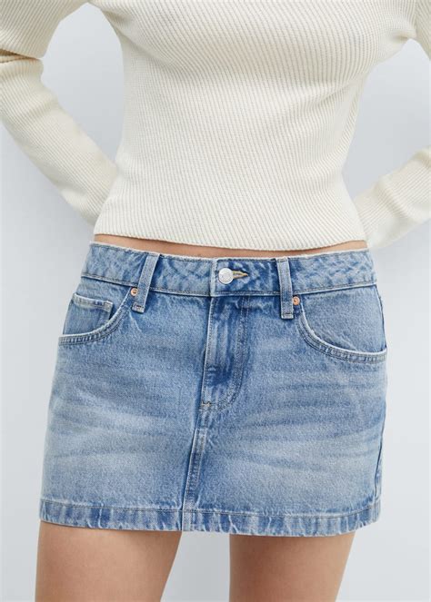 Low Rise Denim Mini Skirt Women Mango United Kingdom