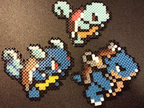 Perler Squirtle Evolution Squirtle Warturtle Blastoise Pokemon