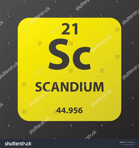 Sc Scandium Transition Metal Chemical Element Stock Vector Royalty