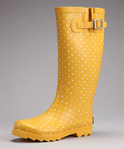 Chooka Yellow Posh Polka Dot Rain Boot Yellow Rain Boots Rain Boots Polka Dot Rain Boots