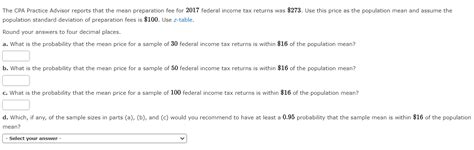 Solved The CPA Practice Advisor Reports That The Mean Chegg