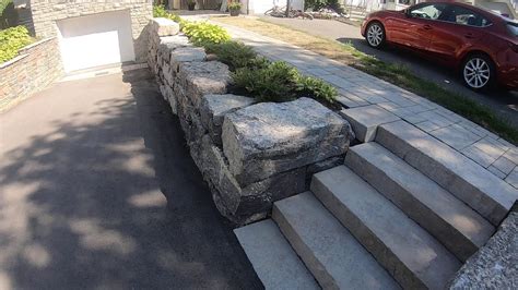 Armour Stone Retaining Wall Driveway YouTube